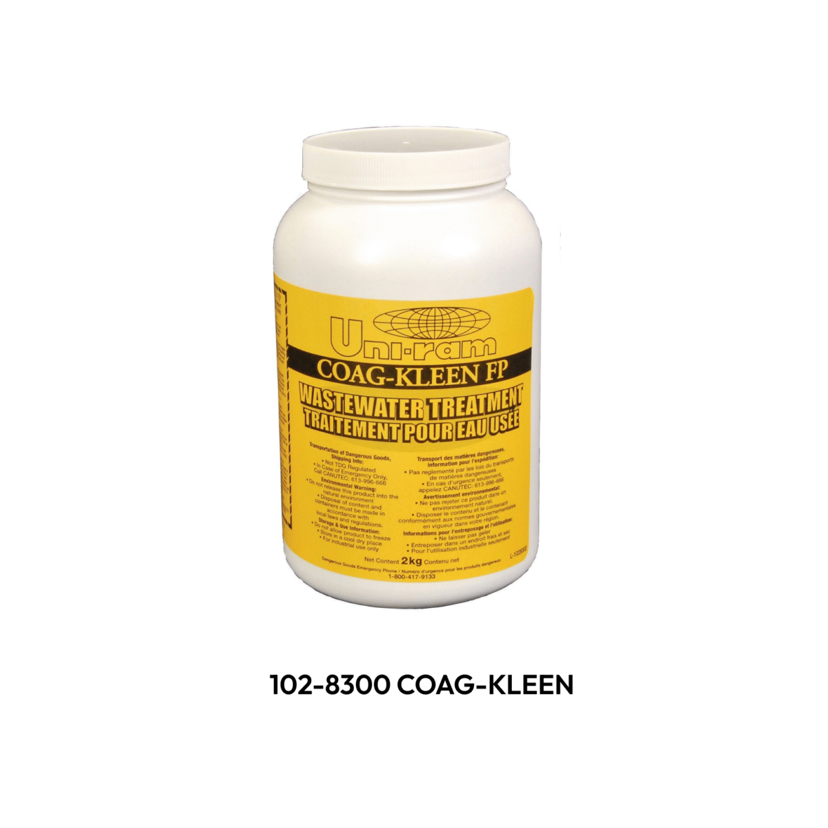 102-8300 COAG-KLEEN Flocculant Granules, 2 KG - Works exclusively with UM120W and UG5000W spray gun washers